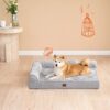 EHEYCIGA Memory Foam Orthopedic Dog Beds Large Sized Dog, Washable Dog Bed with Waterproof Lining Removable Cover, Dog Sofa Bed with Nonskid Bottom Pet Couch Bed, 36x27 Inches, Grey - Image 3