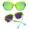 LECKIRUT Oversized Sunglasses for Women Polarized UV Protection Classic Fashion Ladies Green Frame Green Lens - Image 4