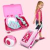 2 in 1 Pretend Play Kids Vanity Table and Chair Beauty Mirror and Accessories Play Set with Trolley Fashion & Makeup Accessories for Girls Travel Suitcase Fashion Beauty Set for Children Little Girls - Image 4