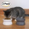 Kitty City Raised Cat Food Bowl Collection/Stress Free Pet Feeder and Waterer and Slow Feed Bowls - Image 2