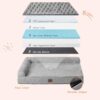 EHEYCIGA Memory Foam Orthopedic Dog Beds Large Sized Dog, Washable Dog Bed with Waterproof Lining Removable Cover, Dog Sofa Bed with Nonskid Bottom Pet Couch Bed, 36x27 Inches, Grey - Image 6