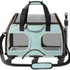 Katziela Rolling Pet Carrier - Airline Approved Dog Carrier - TSA Approved Pet Carrier for Small Dogs and Cats - Soft FAA Travel Airplane Dog Carrier Luggage - Blue/Brown Trim - Image 2