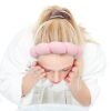 Zkptops Spa Headband for Washing Face Wristband Set Sponge Makeup Skincare, Terry Cloth Bubble Soft Get Ready Hairband for Women Girl Puffy Padded Headwear Non Slip Thick Hair Accessory(Pink) - Image 2