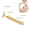 DANGSHAN Beauty Bar 24k Golden Pulse Facial Massager, T-Shape Electric Sign Face Massage Tools for Sensitive Skin Face Pull Tight Firming Lift - Image 6