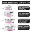 WEDAWN Stainless Steel Dog Bowls, 8 Cups Non-Slip Rubber Bottom Dog Dishes, Deep Food Grade Cat Bowl, Premium Water and Food Pet Bowls for Dogs Cats, Dishwasher Safe, Easy to Clean, 2 Pack - Image 4