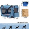 Petprsco Portable Collapsible Dog Crate, Travel Dog Crate 24x17x17 with Soft Warm Blanket and Foldable Bowl for Large Cats & Small Dogs Indoor and Outdoor - Image 5