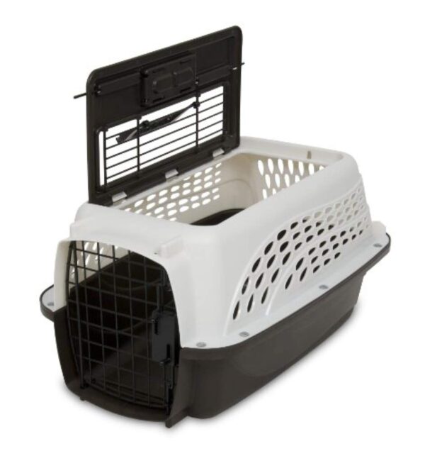 Petmate Two-Door Small Dog & Cat Carrier, Top or Front Loading, Made with Recycled Materials, 19 inches, For Pets up to 10 Pounds, Made in USA