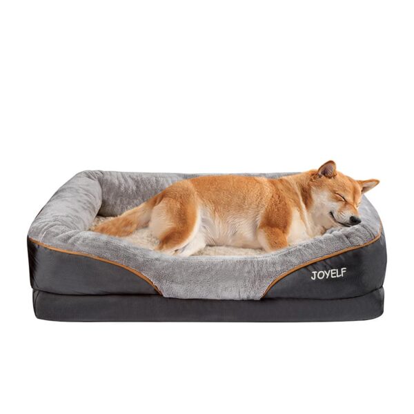 JOYELF Large Memory Foam Dog Bed, Orthopedic Dog Bed & Sofa with Removable Washable Cover and Squeaker Toy as Gift