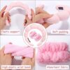 Zkptops Spa Headband for Washing Face Wristband Set Sponge Makeup Skincare, Terry Cloth Bubble Soft Get Ready Hairband for Women Girl Puffy Padded Headwear Non Slip Thick Hair Accessory(Pink) - Image 6