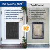 HARDLIGHT Weatherproof Dog Door with Sliding Lock Panel, Tunnel Adjustable, Double Flap Dog Door and Cat Door, Strong and Durable, for Medium, Large, and X-Large Dogs - Image 4