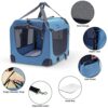 Petprsco Portable Collapsible Dog Crate, Travel Dog Crate 24x17x17 with Soft Warm Blanket and Foldable Bowl for Large Cats & Small Dogs Indoor and Outdoor - Image 4