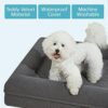 Loeysu Large Dog Beds,Memory Foam Orthopedic Dog Bed with Bolster,Waterproof Lining Washable Removable Cover with Nonskid Bottom Dog Beds for Large Dogs - Image 4