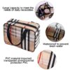 makeup bag 3Pcs,Professional Cosmetic Make up Bags Travel Case Organizer,Accessories Case, Portable Toiletry Bags Womens Clear Tools ,Organizer for Waterproof and Shower Accessories (Checkered) - Image 6