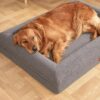 Loeysu Large Dog Beds,Memory Foam Orthopedic Dog Bed with Bolster,Waterproof Lining Washable Removable Cover with Nonskid Bottom Dog Beds for Large Dogs - Image 3