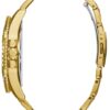 GUESS Stainless Steel Gold-Tone Crystal Embellished Bracelet Watch with Day, Date + 24 Hour Military/Int'l Time. Color: Gold-Tone (Model: U0799G2) - Image 3