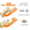 MEMOPAW Dogs Tag Stylish Personalized Double Sided Deep Engraved Cat & Dog Tags Engraved for Pets Bone Balloon Shape Brass - Image 3