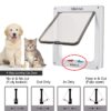 CEESC Extra Large Cat Door (Outer Size 11" x 9.8"), 4 Way Locking Large Cat Door for Interior Exterior Doors, Weatherproof Pet Door for Cats & Doggie with Circumference < 24.8" (White) - Image 5