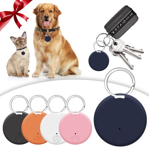 Portable Dogs Cats GPS Locator,Mini GPS Finder/Portable Bluetooth Anti-Lost Device/Smart Waterproof Key Finder Tracker/Wallet Keychain Tracker, App Control(Dark Blue)