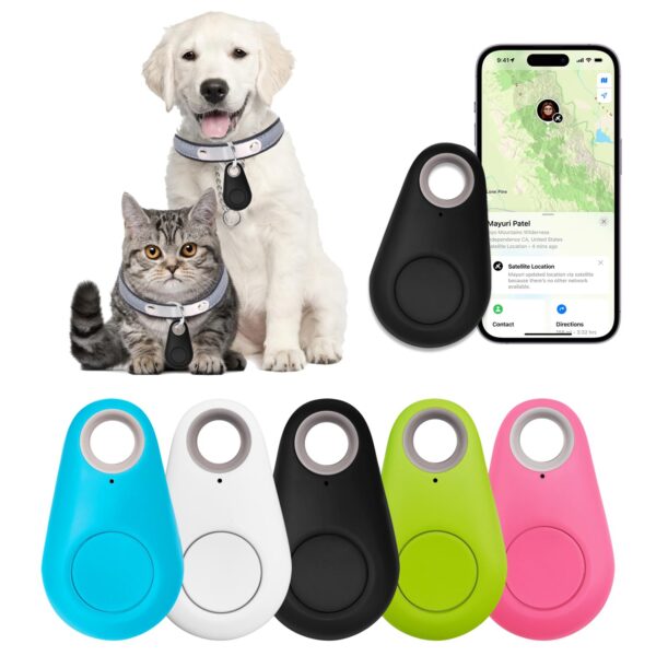 hilt Pet GPS Tracker, Portable Bluetooth Anti-Lost Device, GPS Smart Finders Tracker Device for Kids Dog Pet Cat Wallet Keyrings Luggage,No Monthly Fee (Black)