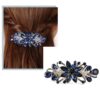 Sankuwen Flower Luxury Jewelry Design Hairpin Rhinestone Hair Barrette Clip,Also Perfect Mother's Day Gifts for Mom(Dark Blue) - Image 6