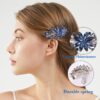 Sankuwen Flower Luxury Jewelry Design Hairpin Rhinestone Hair Barrette Clip,Also Perfect Mother's Day Gifts for Mom(Dark Blue) - Image 5