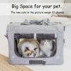 Petseek Extra Large Cat Carrier Soft Sided Folding Small Medium Dog Pet Carrier 24"x16.5"x16" Travel Collapsible Ventilated Comfortable Design Portable Vehicle (Grey) - Image 5