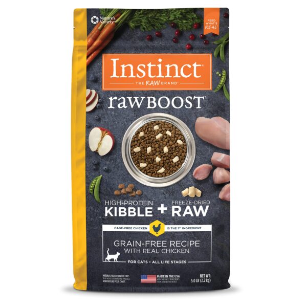 Instinct Raw Boost Grain Free Recipe with Real Chicken Natural Dry Cat Food, 5 lb. Bag